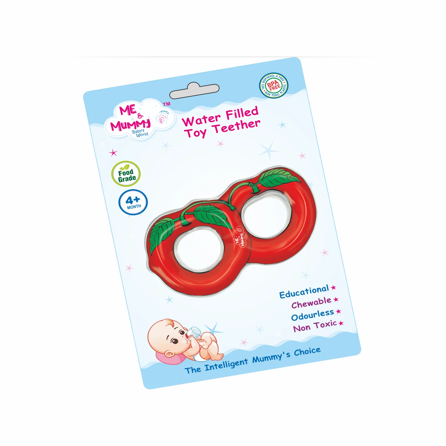 Me And Mummy Water Teether for 6 to 12 Months Baby Easy Grip, Water Filled Silicone for Teething Baby Toy Gums (Any 1)