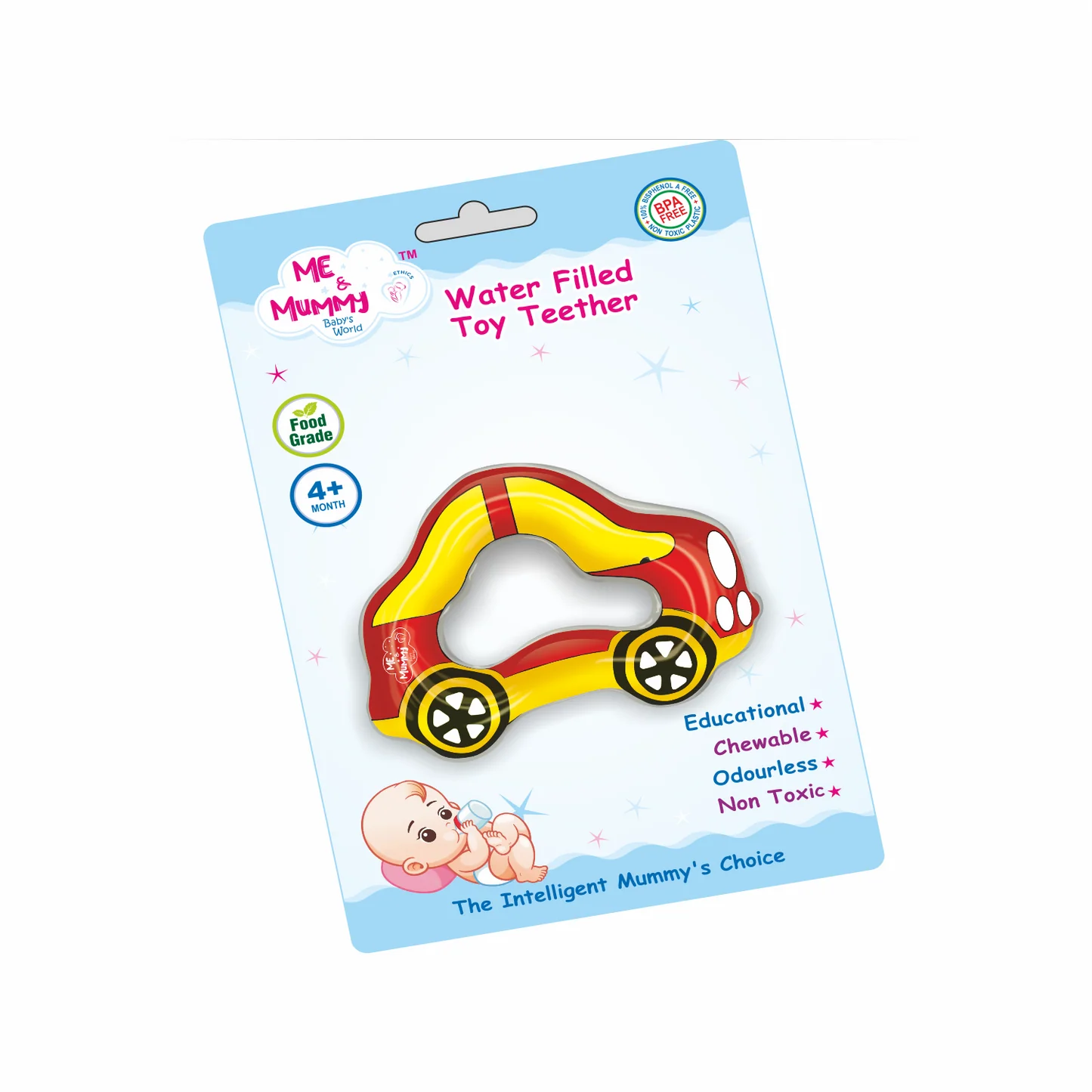 Me And Mummy Water Teether for 6 to 12 Months Baby Easy Grip, Water Filled Silicone for Teething Baby Toy Gums (Any 1)