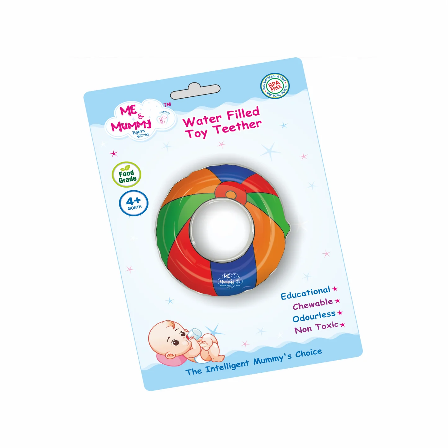 Me And Mummy Water Teether for 6 to 12 Months Baby Easy Grip, Water Filled Silicone for Teething Baby Toy Gums (Any 1)