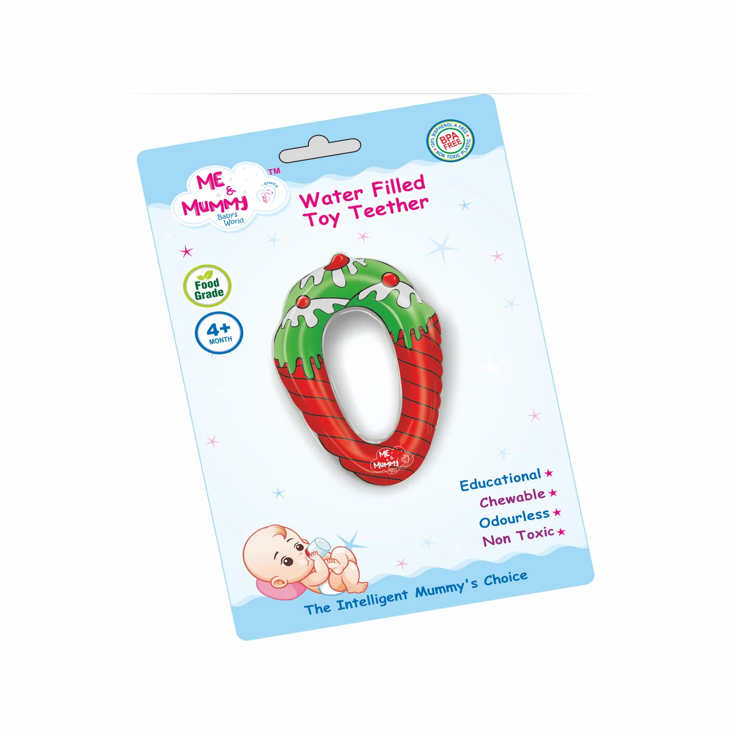 Me And Mummy Water Teether for 6 to 12 Months Baby Easy Grip, Water Filled Silicone for Teething Baby Toy Gums (Any 1)