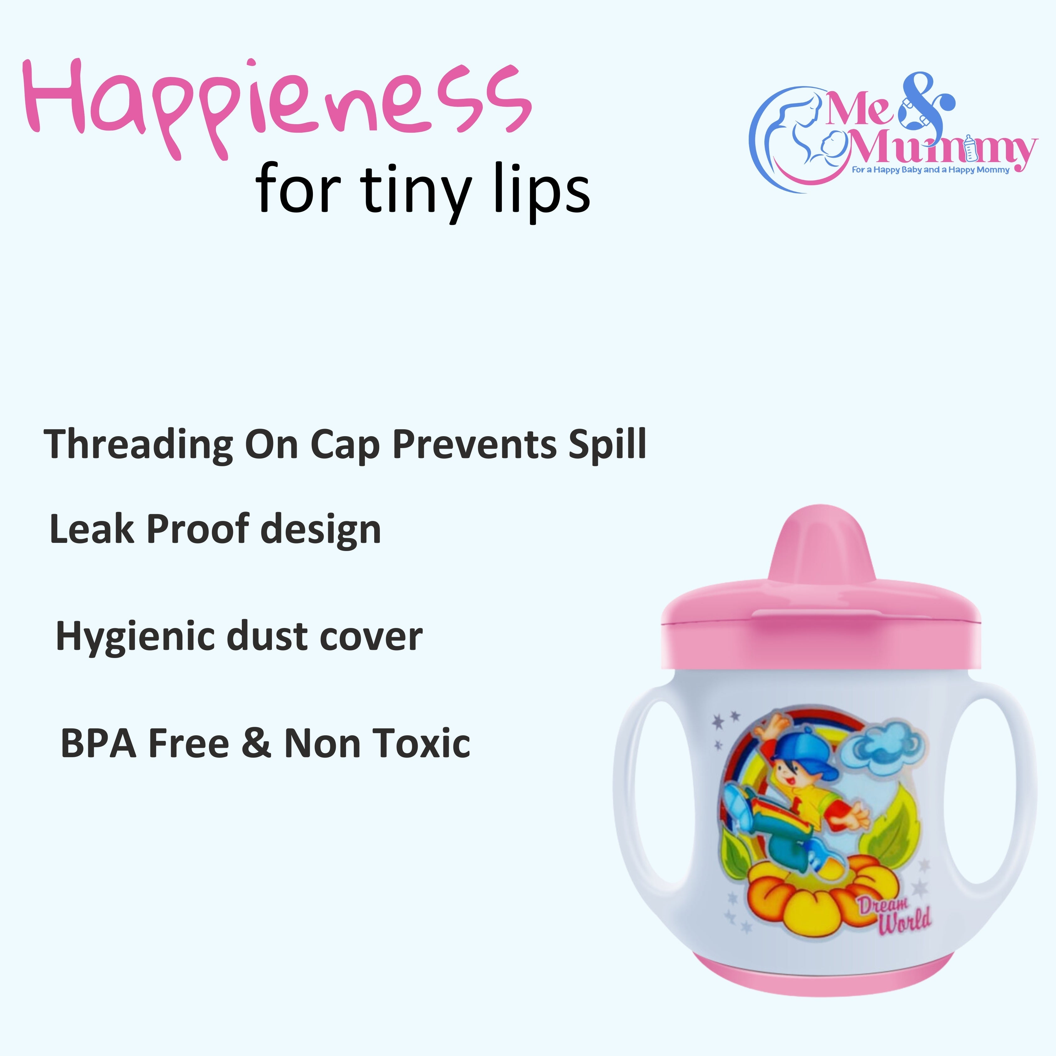 Ample Cup (Sippy/Sipper) with Cover and Doodle Twin Handle 150ml