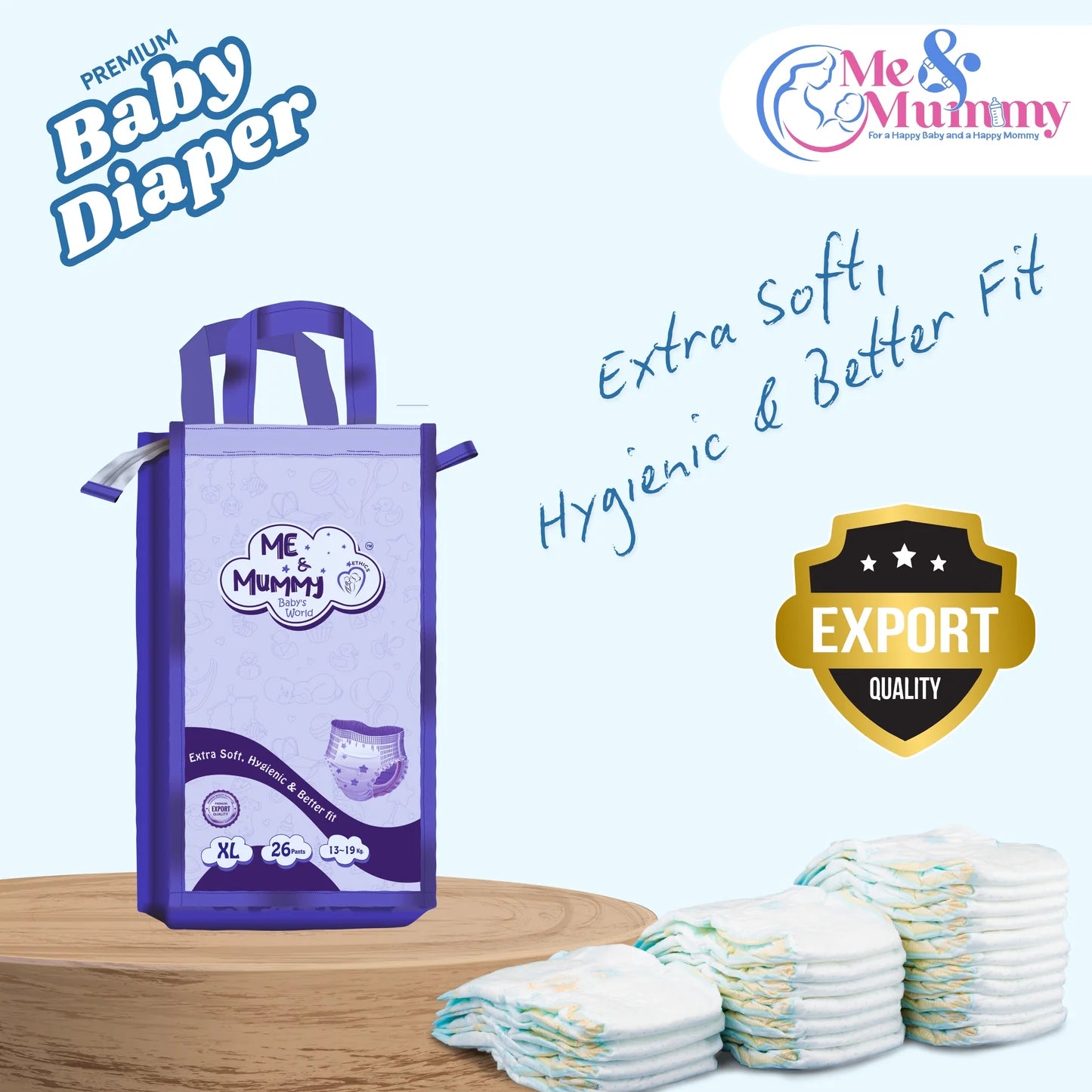 Xtra Large Baby Diaper Pants ( For 13 to 19 kg) Pack of 26 pcs