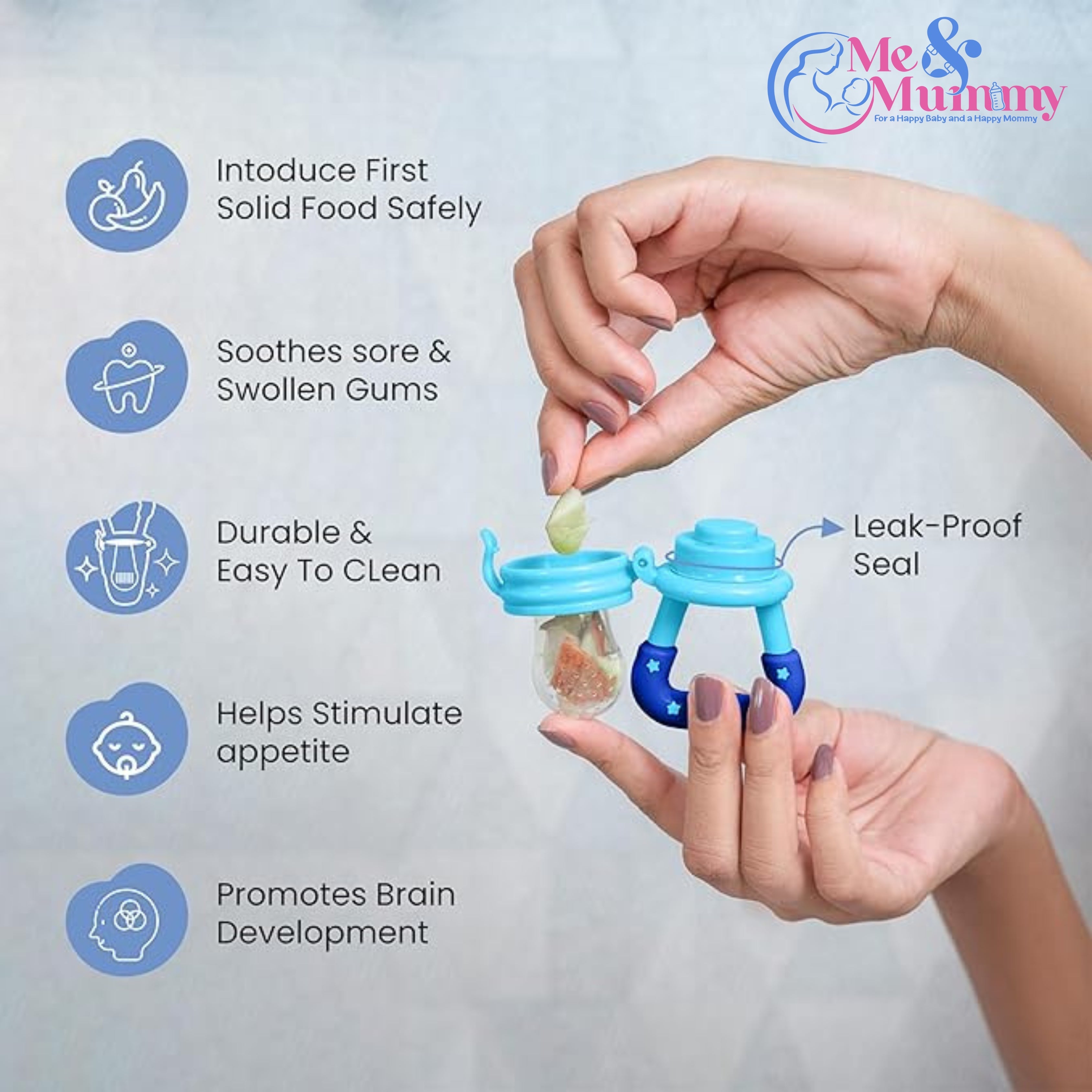 Silicone Food/Fruit Nibbler , Soft Pacifier/Feeder, Teether for Baby, Infant single Pack