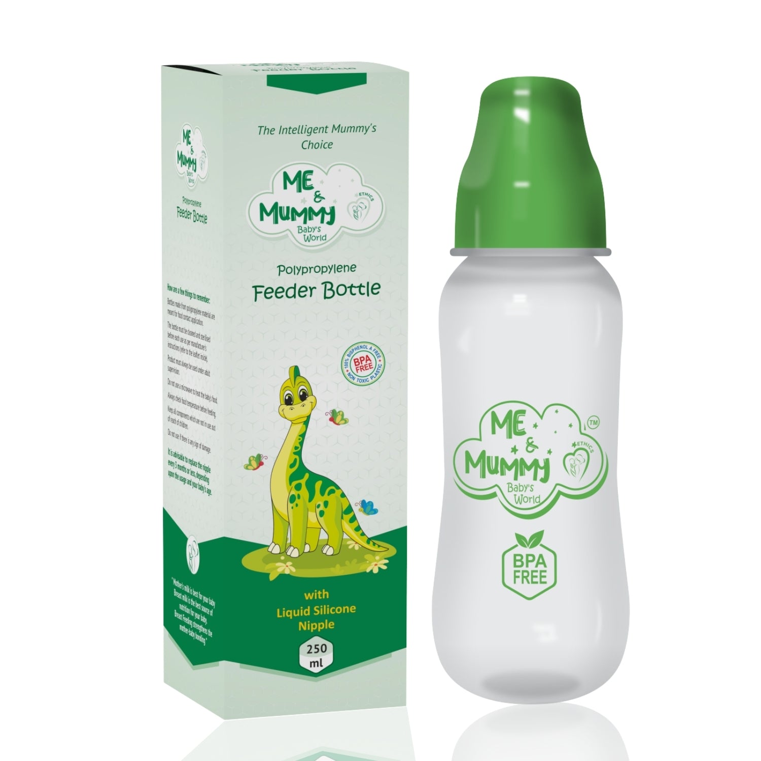 Diano anti-Colic Slim Regular Neck Essential Bpa-Free Baby Feeding Bottle, 250Ml, Pack Of 1, Parrot + Transparent