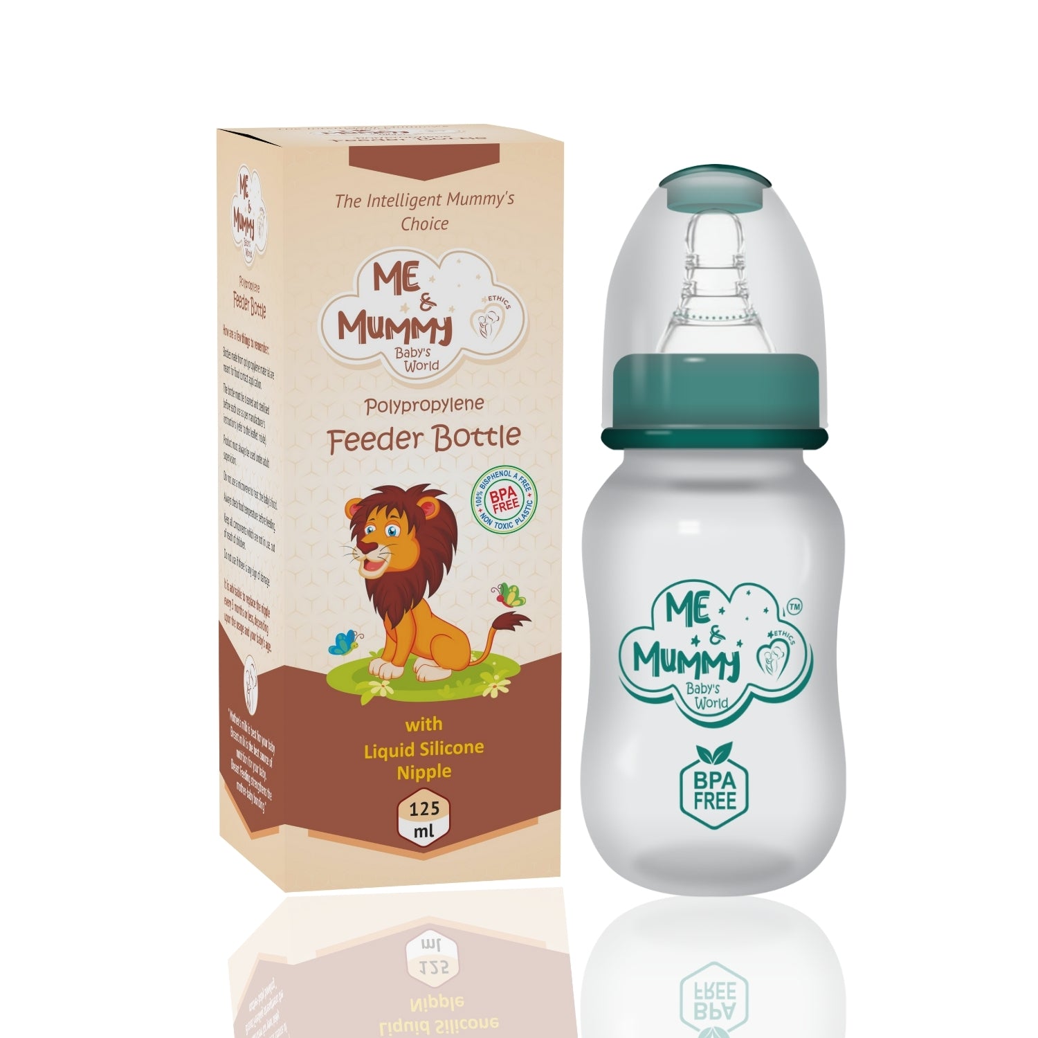 Lion Anti-Colic Slim Regular Neck Essential Bpa-Free Baby Feeding Bottle, 125Ml, Pack Of 1, GREEN