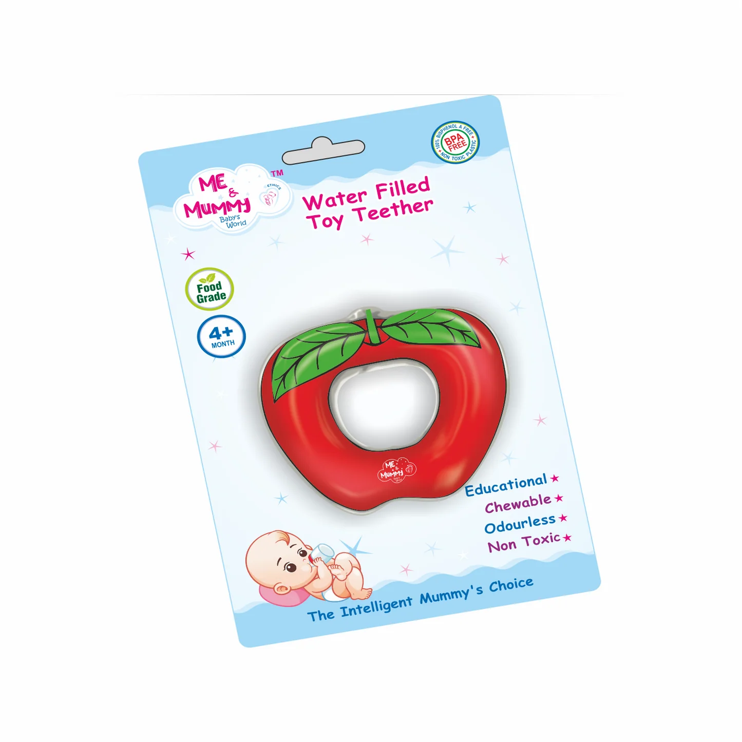 Me And Mummy Water Teether for 6 to 12 Months Baby Easy Grip, Water Filled Silicone for Teething Baby Toy Gums (Any 1)