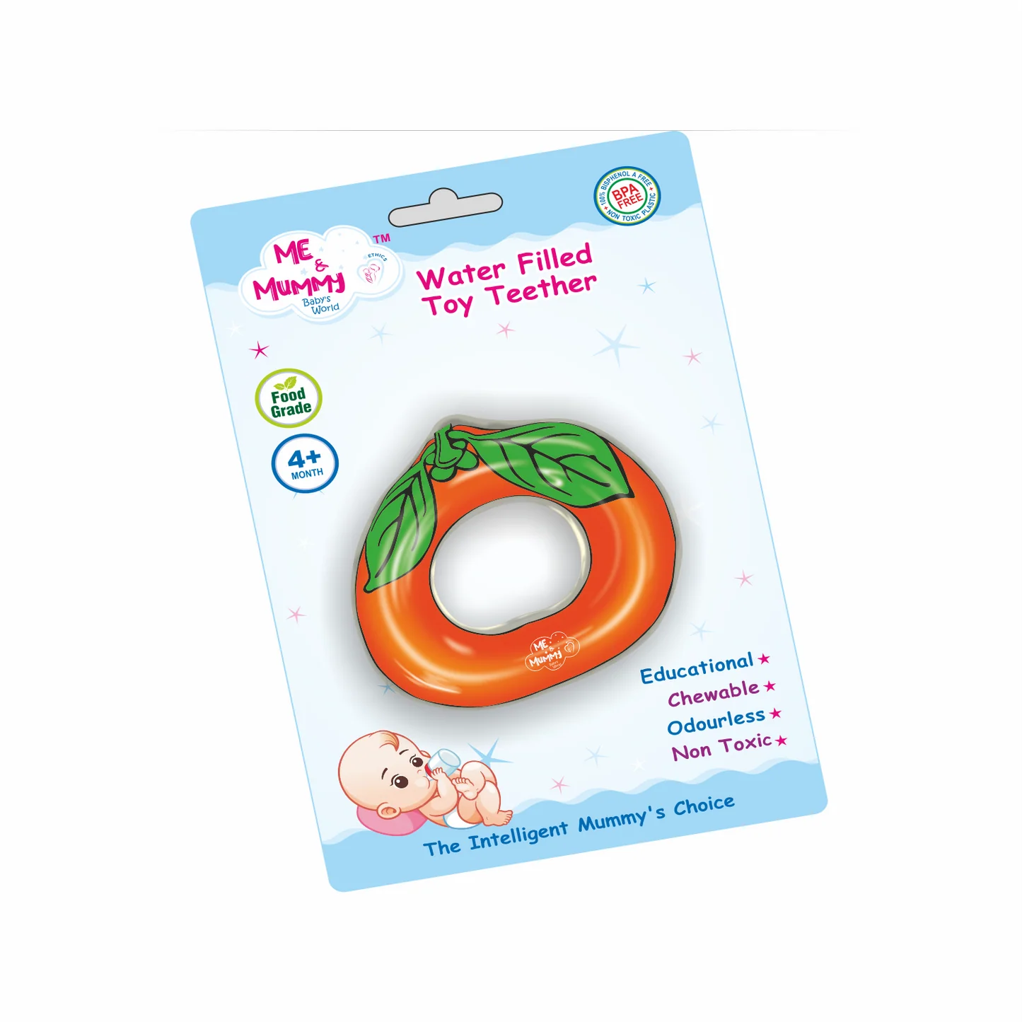 Me And Mummy Water Teether for 6 to 12 Months Baby Easy Grip, Water Filled Silicone for Teething Baby Toy Gums (Any 1)