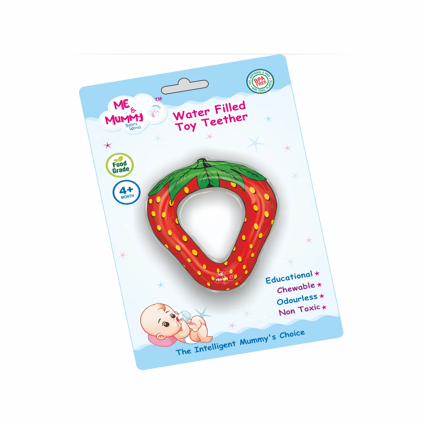 Me And Mummy Water Teether for 6 to 12 Months Baby Easy Grip, Water Filled Silicone for Teething Baby Toy Gums (Any 1)
