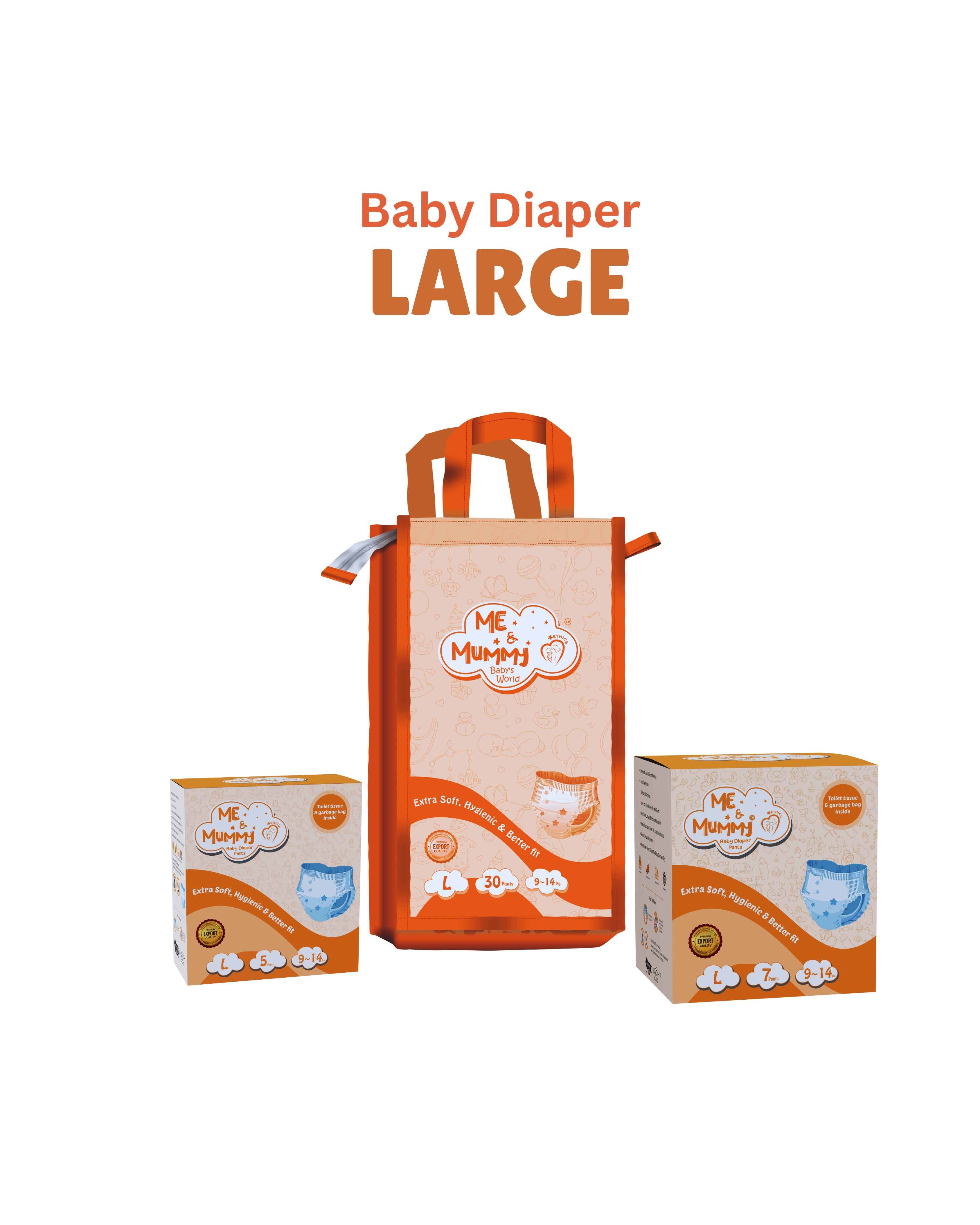 Large Baby Diaper Pants ( For 9 to 14 kg) Pack Of 30 Pcs