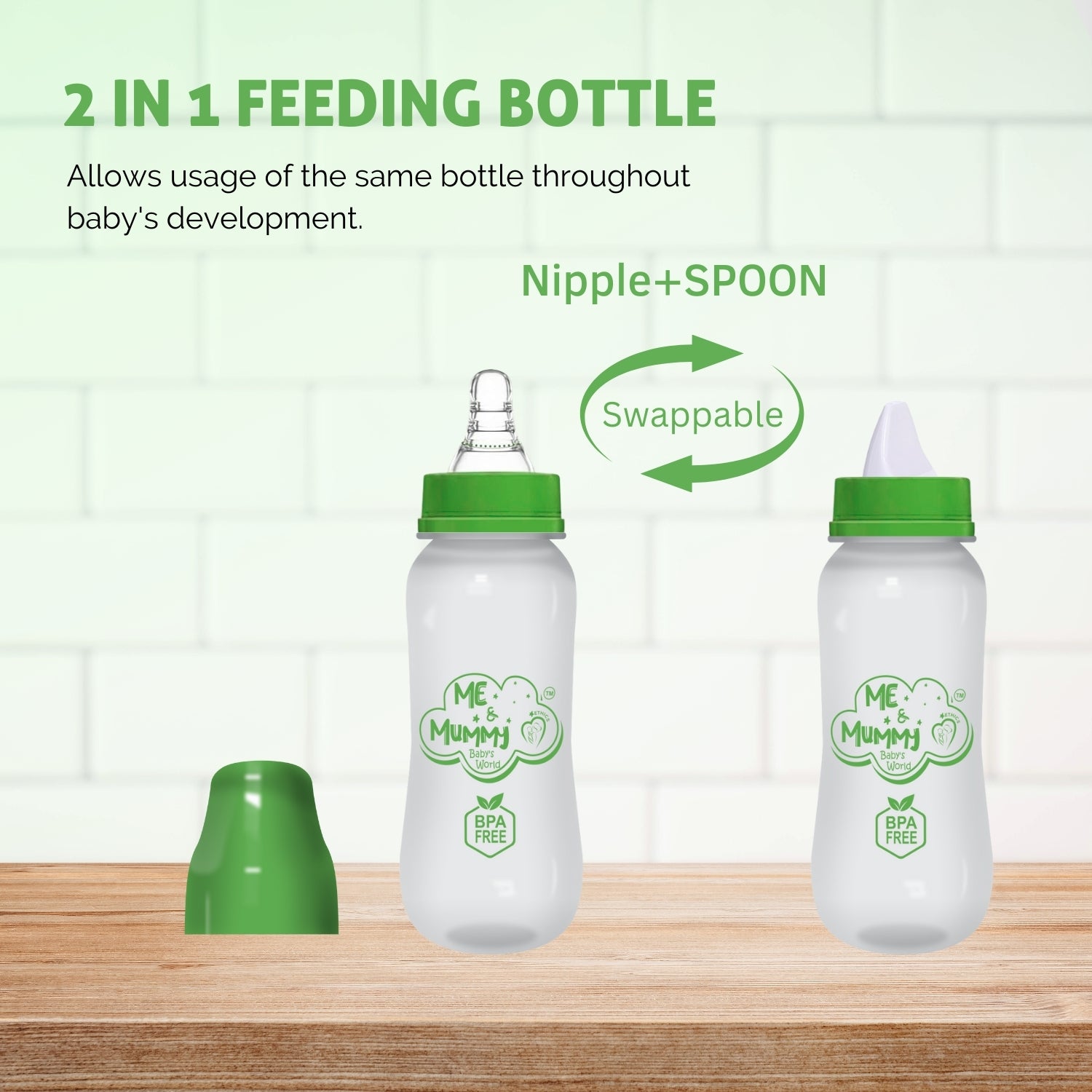 Diano anti-Colic Slim Regular Neck Essential Bpa-Free Baby Feeding Bottle, 250Ml, Pack Of 1, Parrot + Transparent