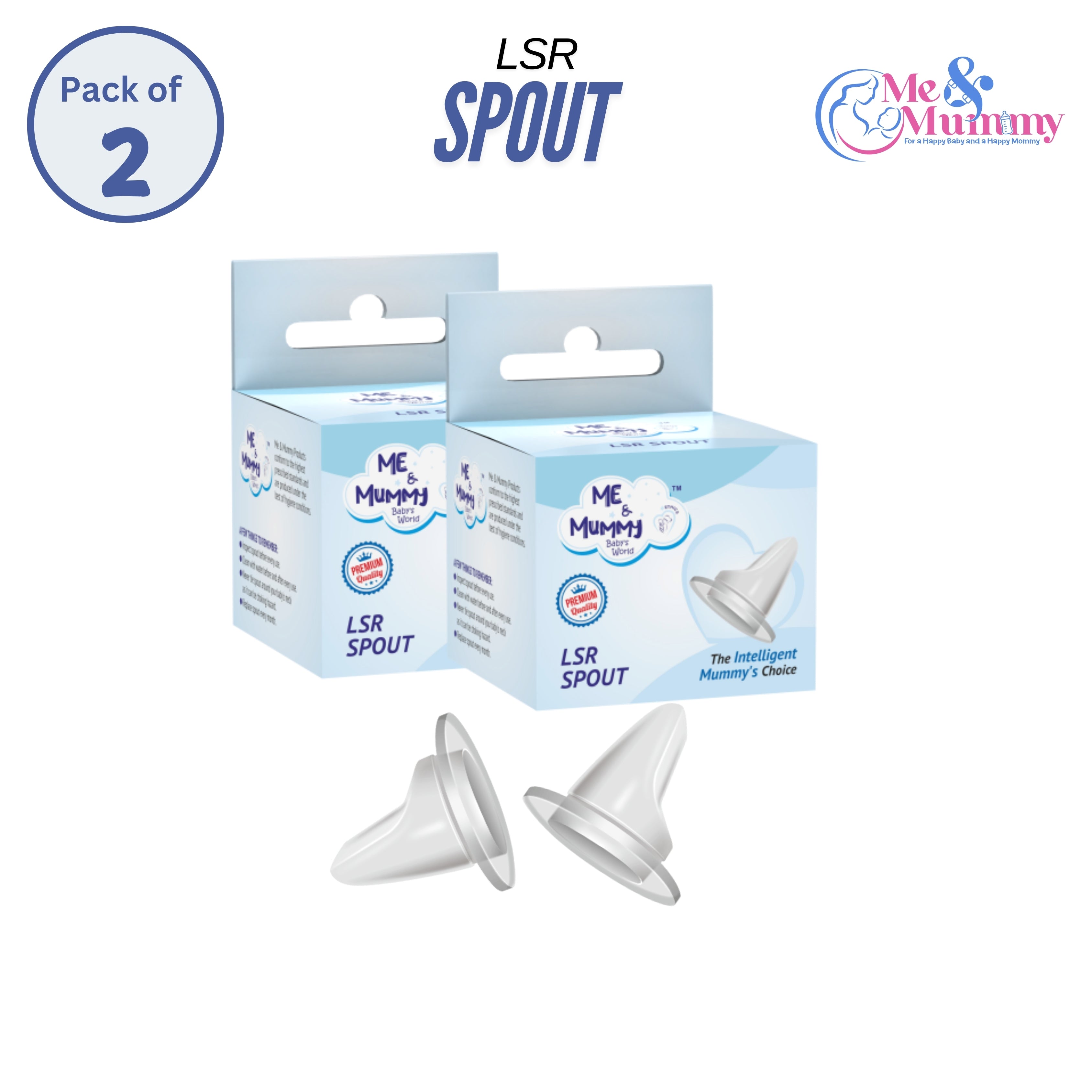 Me and Mummy Silicone Nipple Spout, 2pcs can fix All Regular Neck Feeding Bottles for Baby feeding (Pack Of 2pcs)