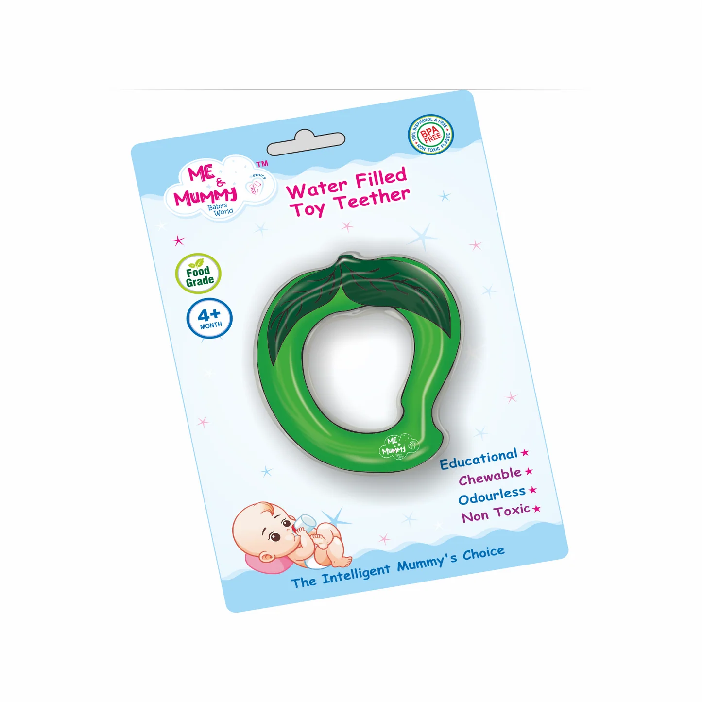 Me And Mummy Water Teether for 6 to 12 Months Baby Easy Grip, Water Filled Silicone for Teething Baby Toy Gums (Any 1)