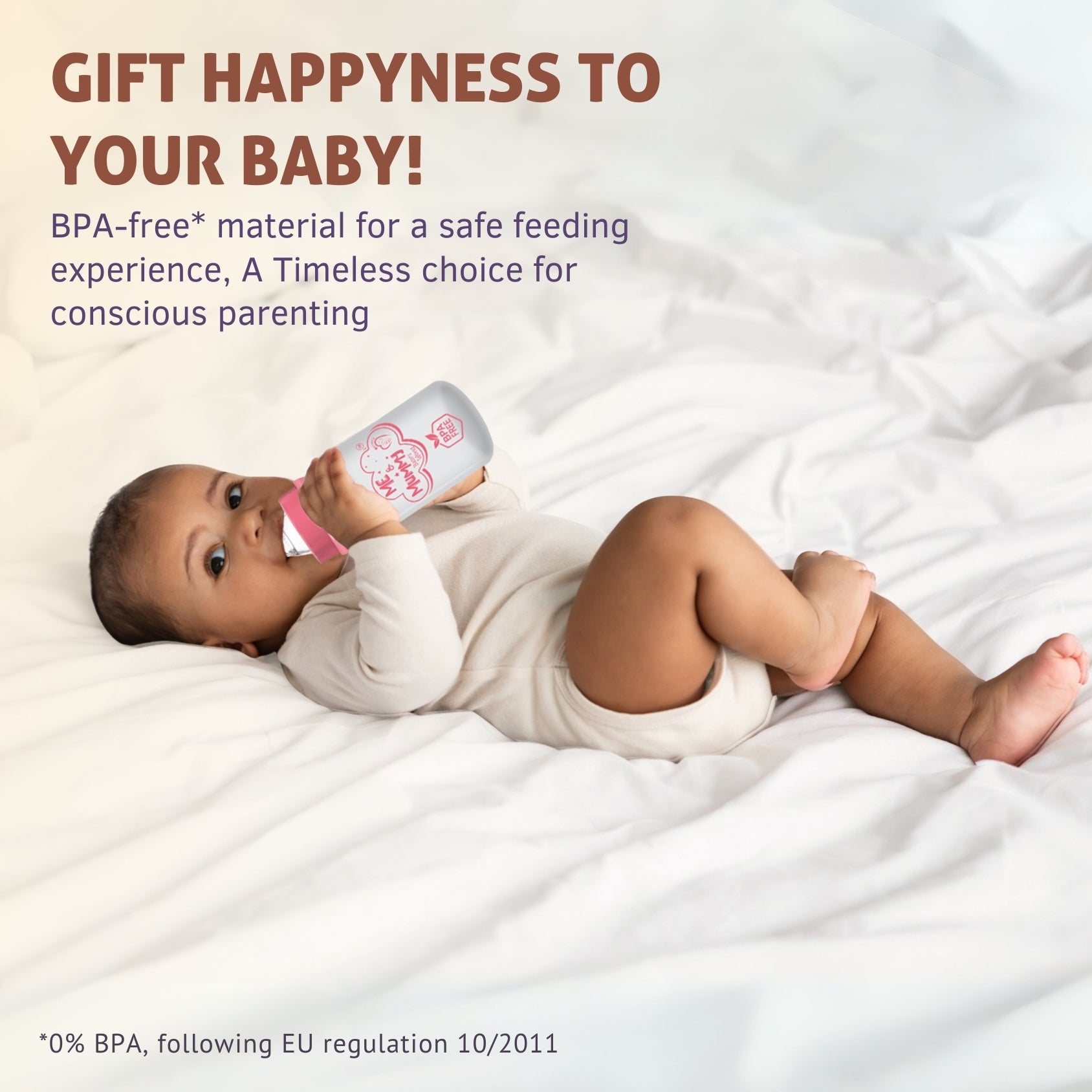 Leapord Anti-Colic Slim Regular Neck Essential Bpa-Free Baby Feeding Bottle, 125Ml, Pack Of 1, Pink