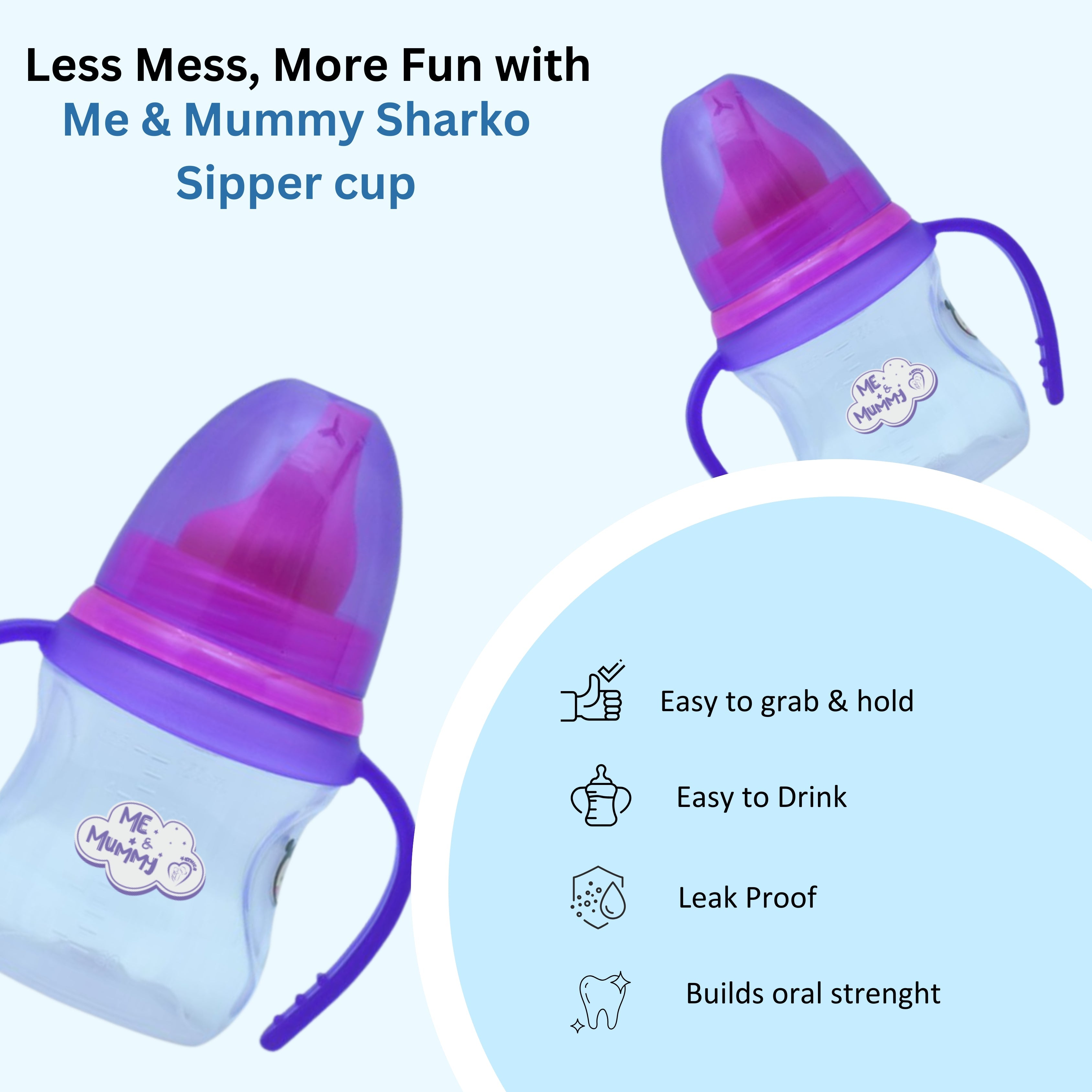 Sipper Cup Soft Spout  for Babies | Leak Proof Design | BPA Free | Builds Oral Strength | Easy to Hold and Drink with Detachable Handle | Serializable Cup | 150 ml (0-24 Months,)