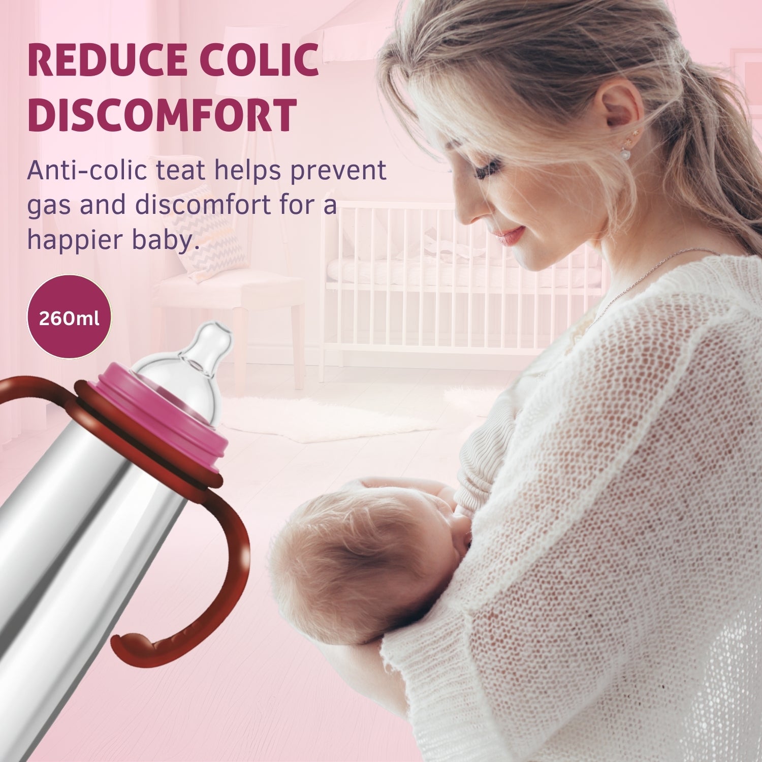 Me and mummy primo Stainless Steel Feeding Bottle for Baby | Premium Stainless Steel | Anti-Colic | BPA Free | Safe and Hygenic (260 ml - Regular Neck, Feeding Bottle)