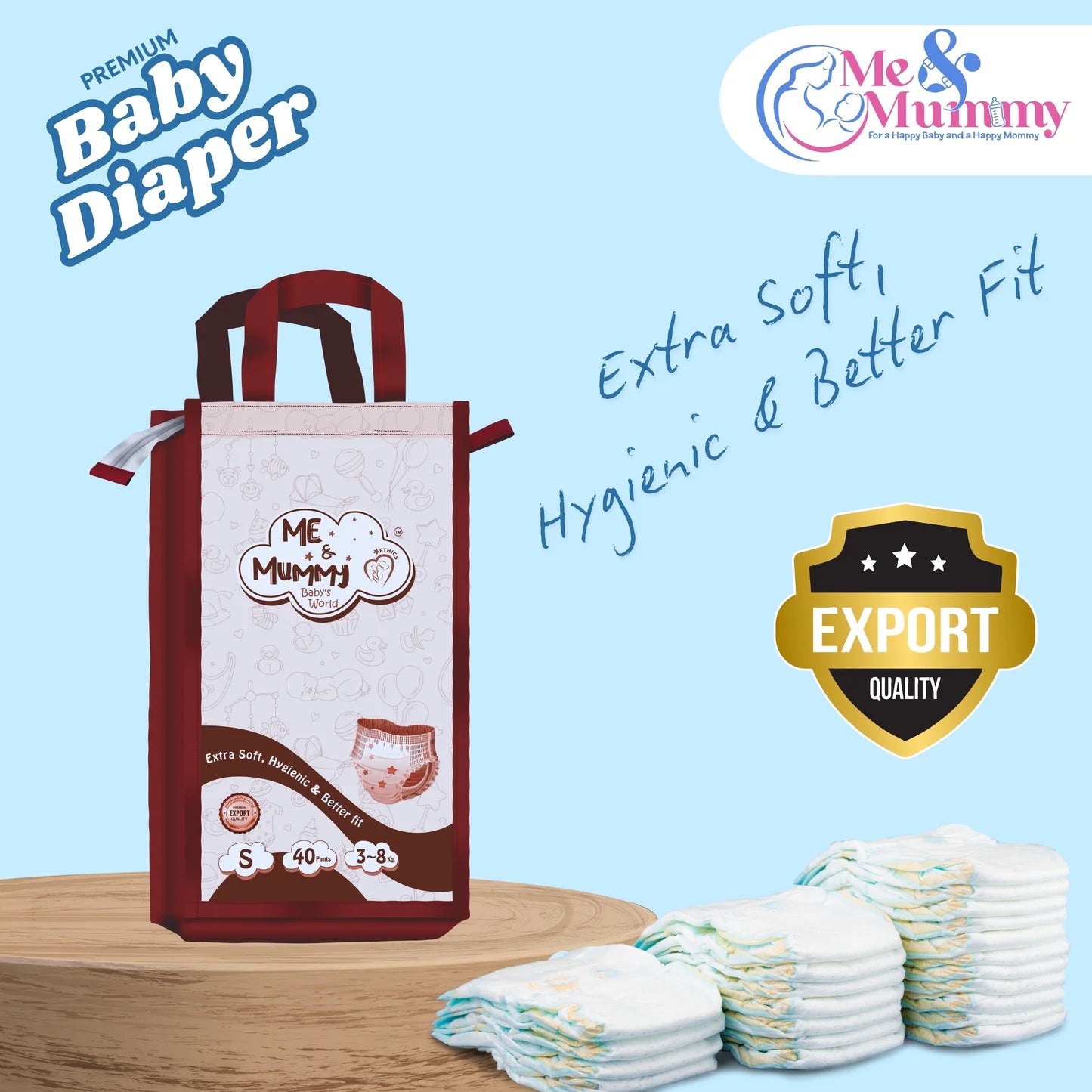 Small Baby Diaper Pants      ( For 3 to 8 kg)N Pack Of 40pcs