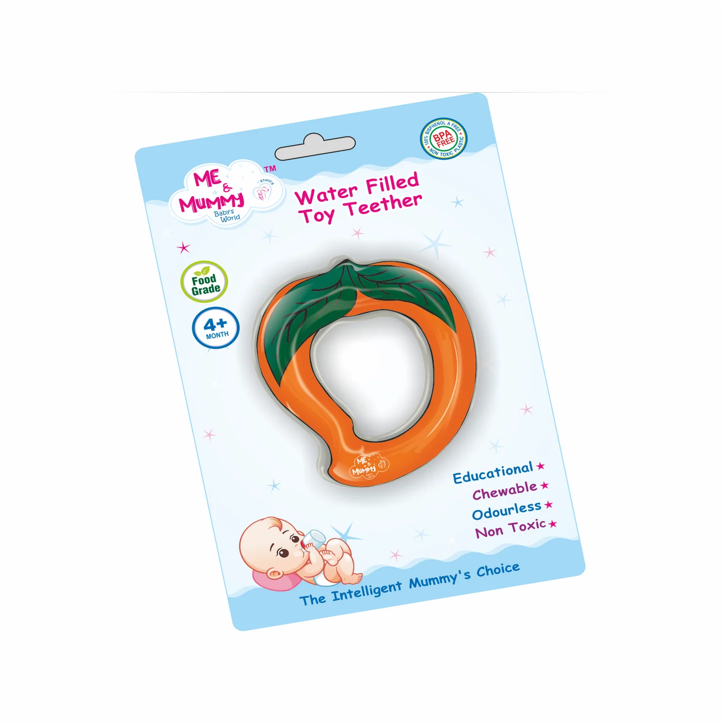 Me And Mummy Water Teether for 6 to 12 Months Baby Easy Grip, Water Filled Silicone for Teething Baby Toy Gums (Any 1)