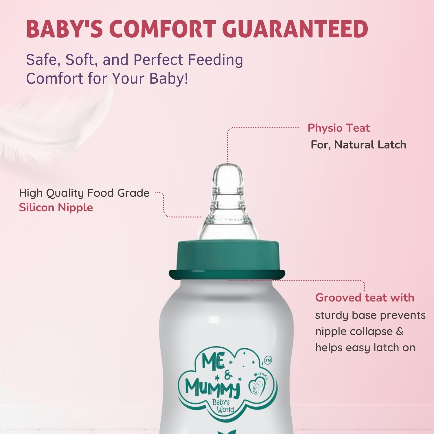 Lion Anti-Colic Slim Regular Neck Essential Bpa-Free Baby Feeding Bottle, 125Ml, Pack Of 1, GREEN