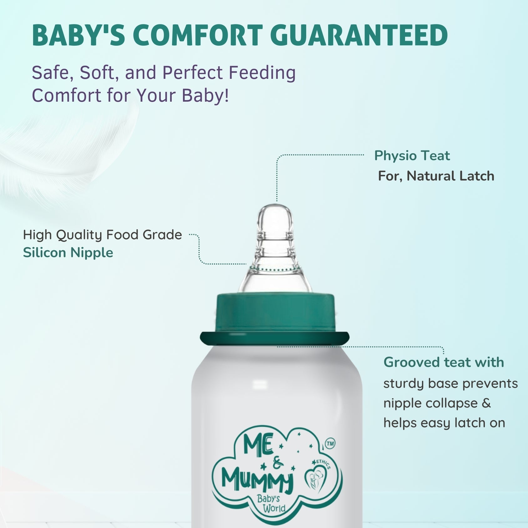 ZEBRA Anti-Colic Slim Regular Neck Essential Bpa-Free Baby Feeding Bottle, 125Ml, Pack Of 1, Green