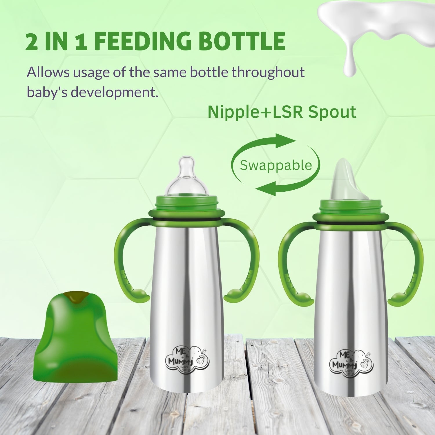 primo Stainless Steel Feeding Bottle for Baby | Premium Stainless Steel | Anti-Colic | BPA Free | Safe and Hygenic (150 ml - Regular Neck, Feeding Bottle)