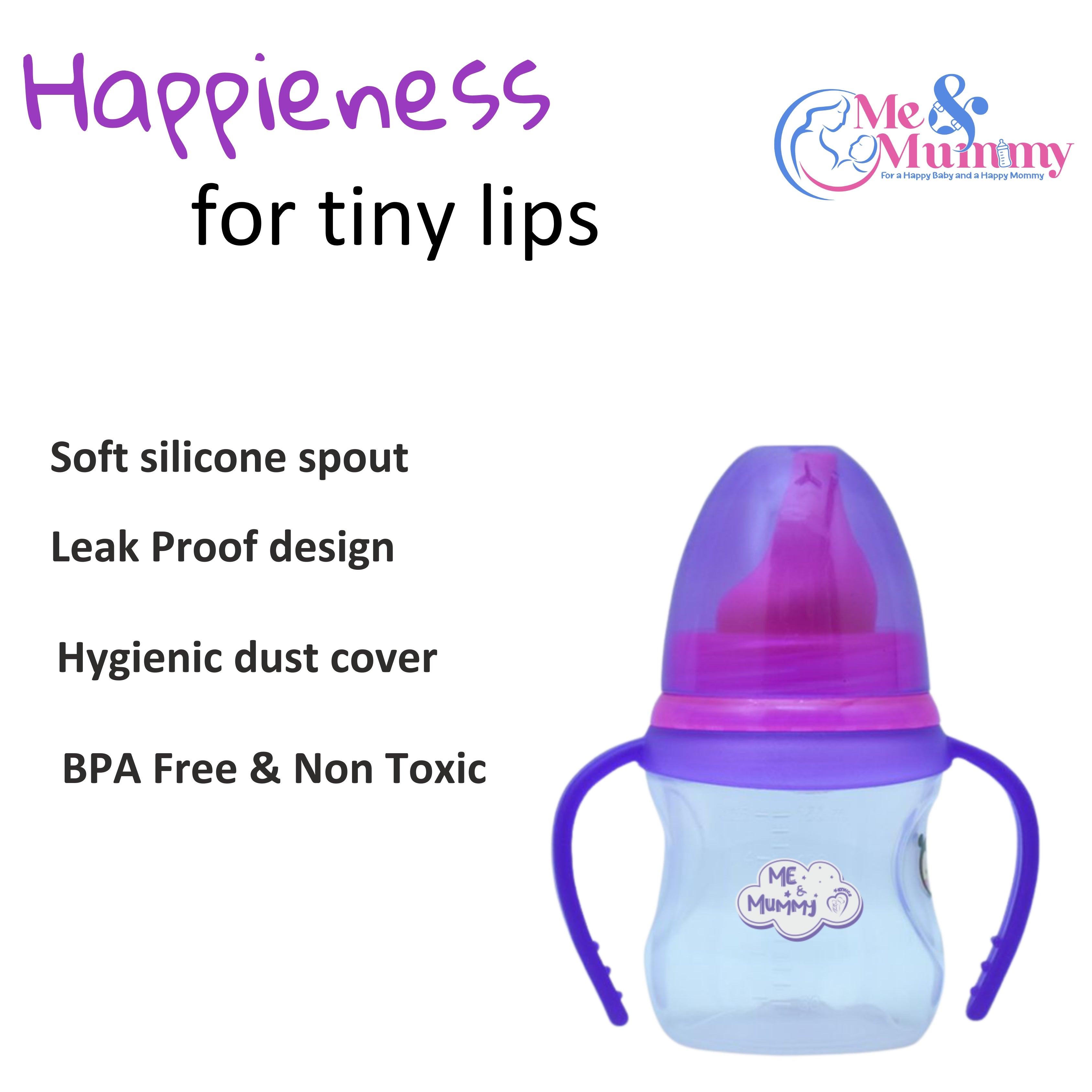 Sipper Cup Soft Spout  for Babies | Leak Proof Design | BPA Free | Builds Oral Strength | Easy to Hold and Drink with Detachable Handle | Serializable Cup | 150 ml (0-24 Months,)