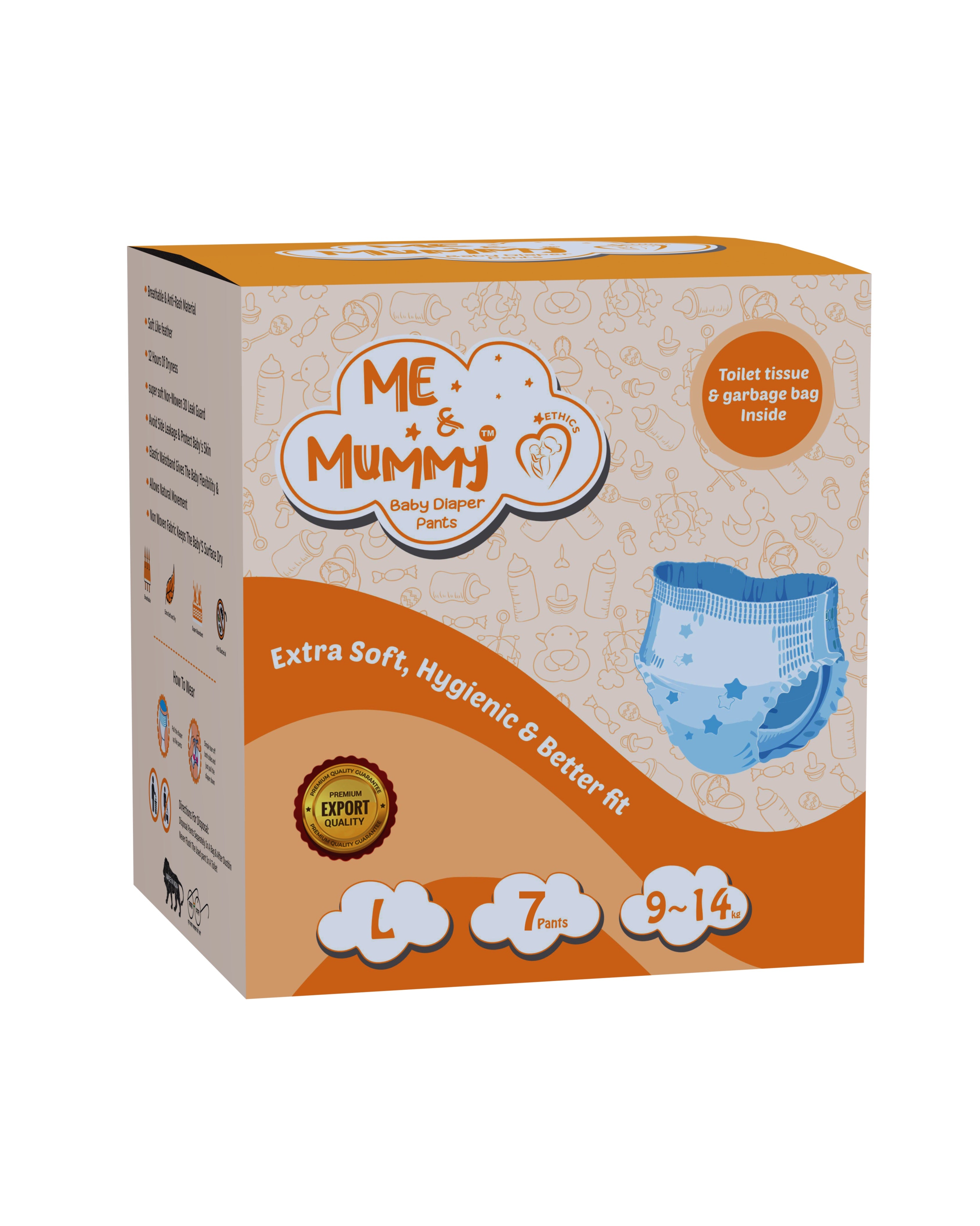 Large Baby Diaper Pants ( For 9 to 14 kg) Pack Of 30 Pcs