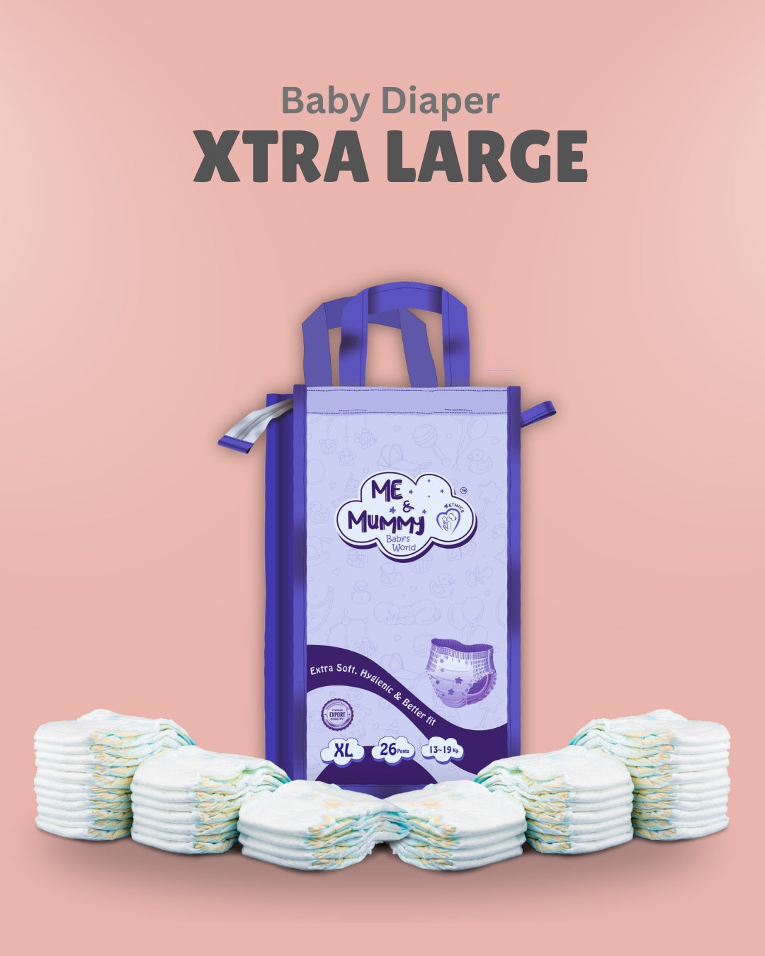 Xtra Large Baby Diaper Pants ( For13to19 kg)