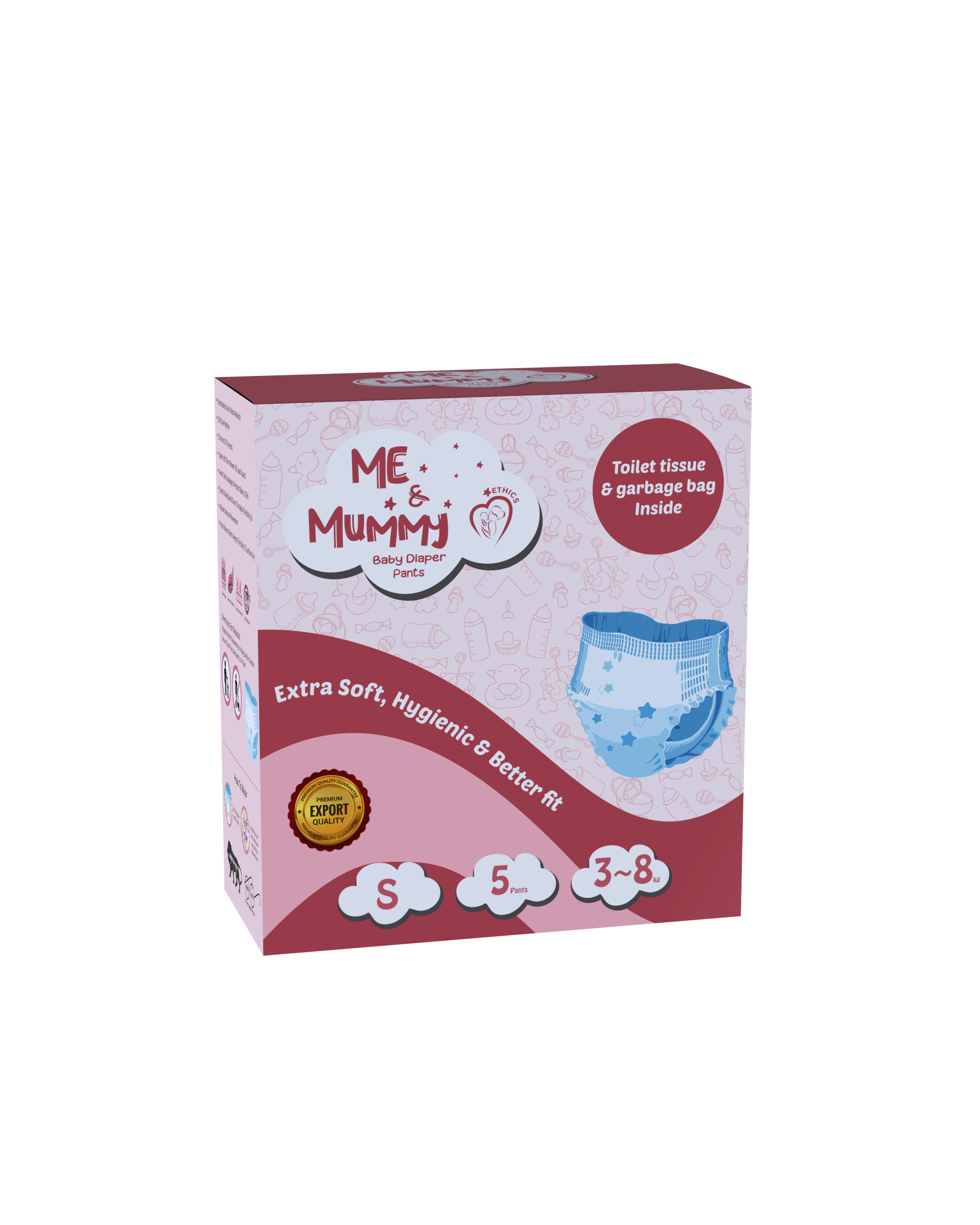 Small Baby Diaper Pants      ( For 3 to 8 kg)N Pack Of 40pcs