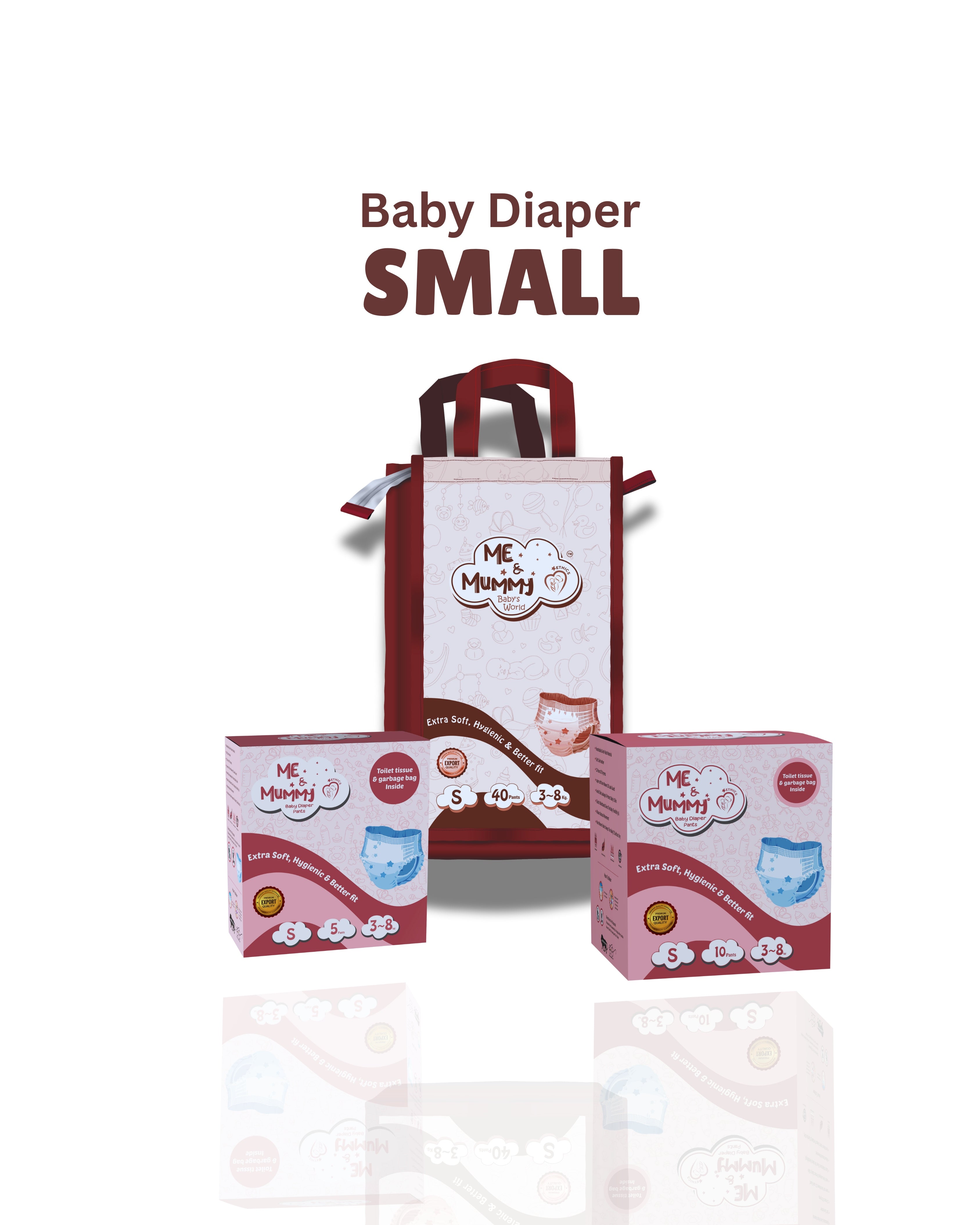 Small Baby Diaper Pants      ( For 3 to 8 kg)N Pack Of 40pcs
