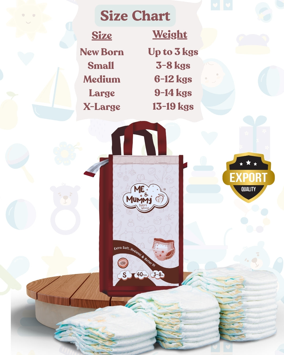 Small Baby Diaper Pants      ( For 3 to 8 kg)