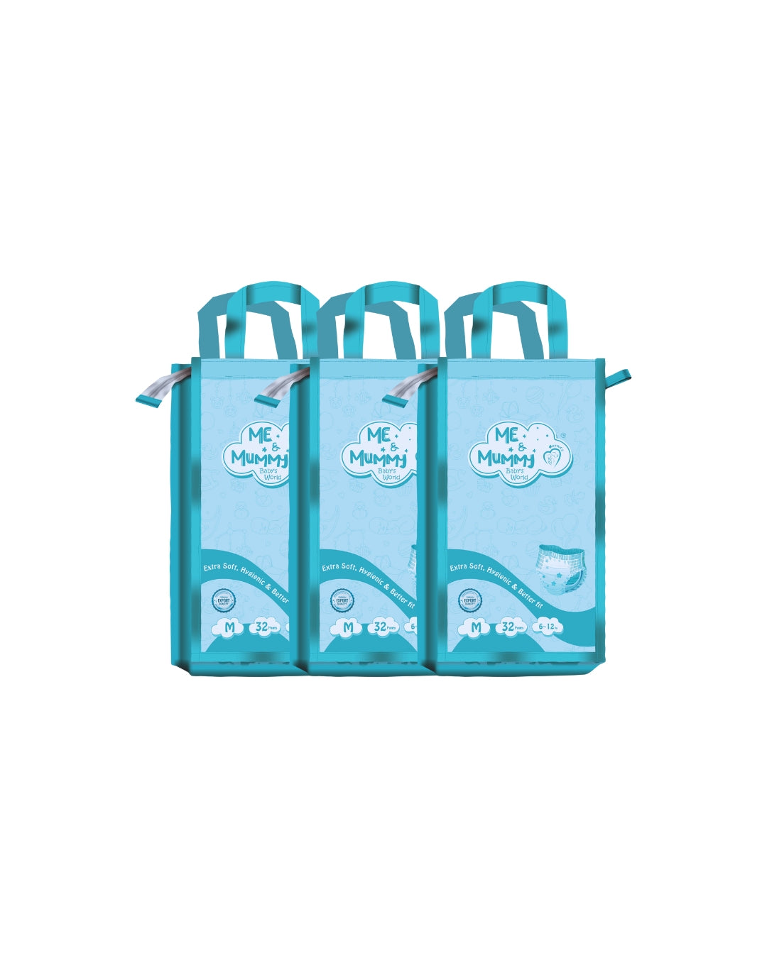 Medium Baby Diaper Pants ( For 6 to 12 kg)